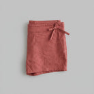 Blythe Women's Shorts | Linen, Side Tie Detail, Micro Short Length 4