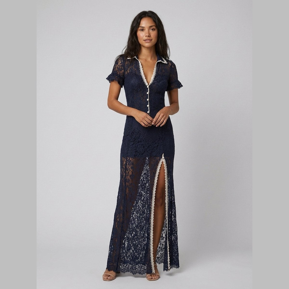 Bora Midi Dress | Vintage Boho Floral Lace, Lightweight Summer Dress 0