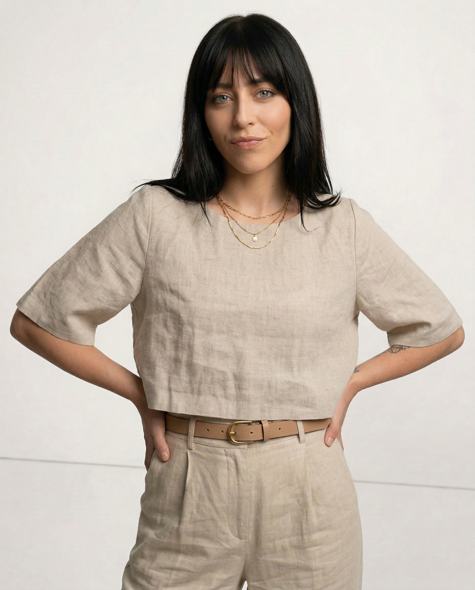 Breezy Boxy Crop Top | 100% Pure Linen, Oversized Fit 0