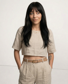 Breezy Boxy Crop Top | 100% Pure Linen, Oversized Fit 2