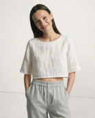 Breezy Boxy Crop Top | 100% Pure Linen, Oversized Fit 3