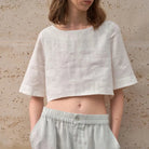 Breezy Boxy Crop Top | 100% Pure Linen, Oversized Fit 4