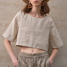 Breezy Boxy Crop Top | 100% Pure Linen, Oversized Fit 5