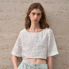 Breezy Boxy Crop Top | 100% Pure Linen, Oversized Fit 8
