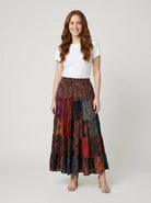 Brielle Maxi Skirt | Lightweight Rayon, Boho Patchwork Design 1