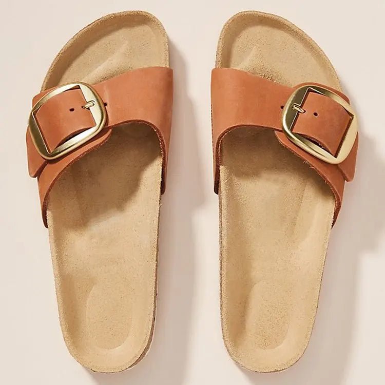 Brielle Orthopedic Slides | Suede Strap, Cork Footbed 0