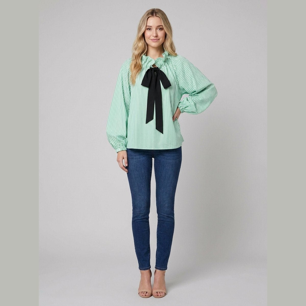 Brielle Womens Blouse | Oversized Cotton with Ruffled Collar 3