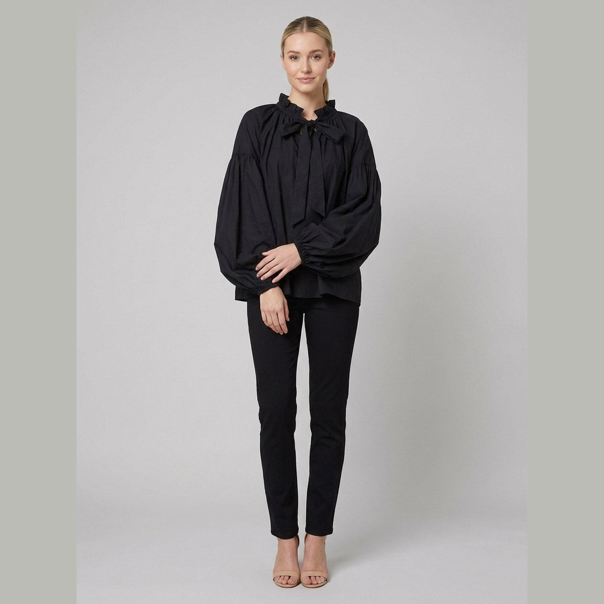 Brielle Womens Blouse | Oversized Cotton with Ruffled Collar 4