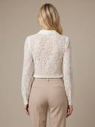 Bryn Puff Sleeve Blouse | V-Neck, Delicate Floral Knit, Long Sleeve 2