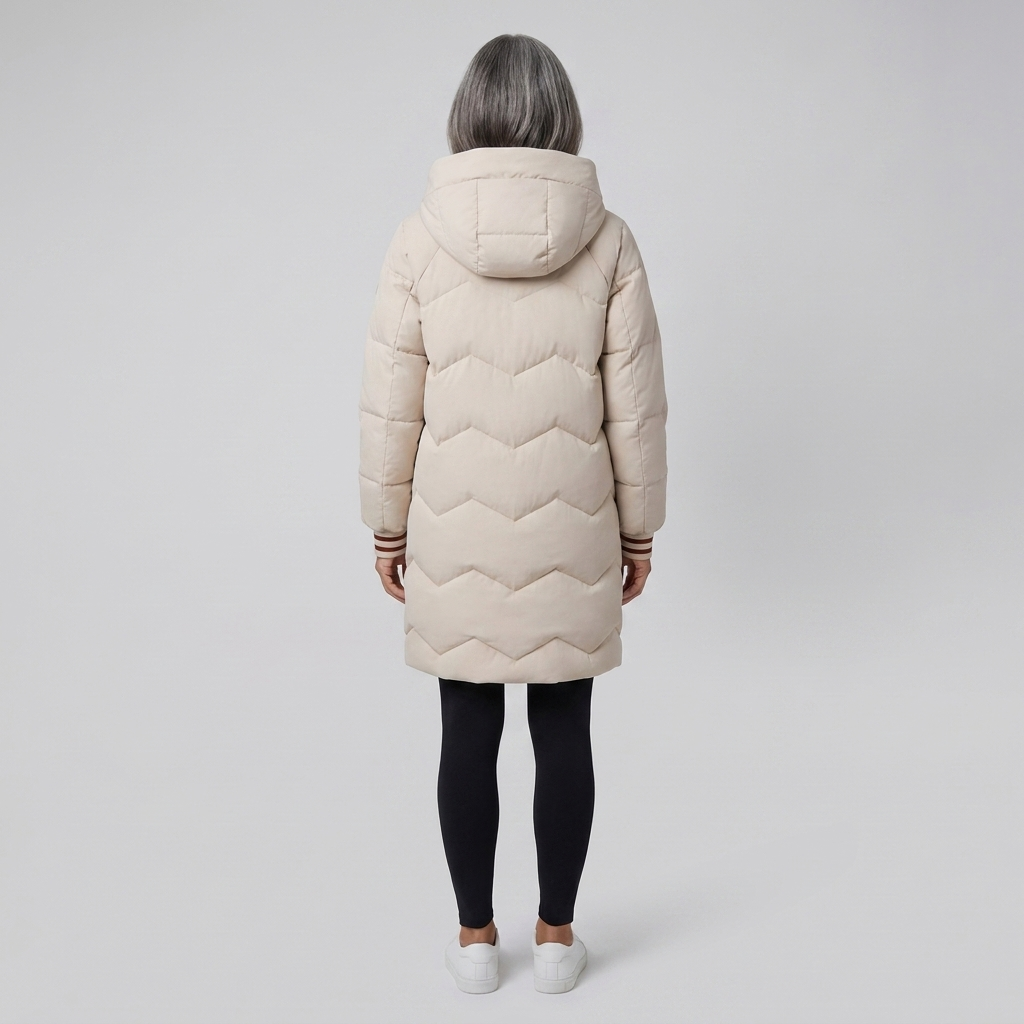 Brynna Winter Coat | Lightweight Long Beige Down Puffer 3