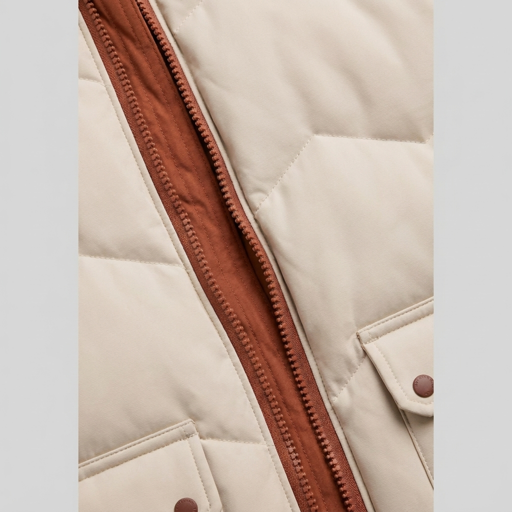 Brynna Winter Coat | Lightweight Long Beige Down Puffer 5