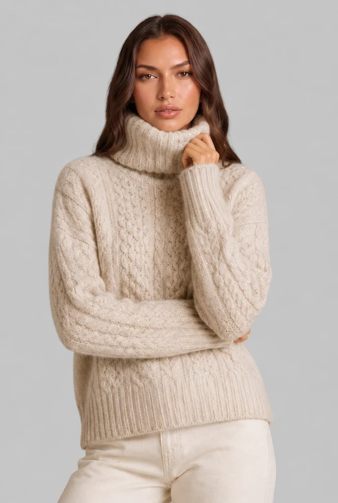 Cable Knit Turtleneck Sweater 1