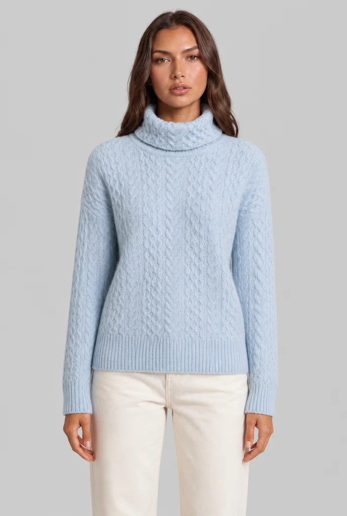 Cable Knit Turtleneck Sweater 8