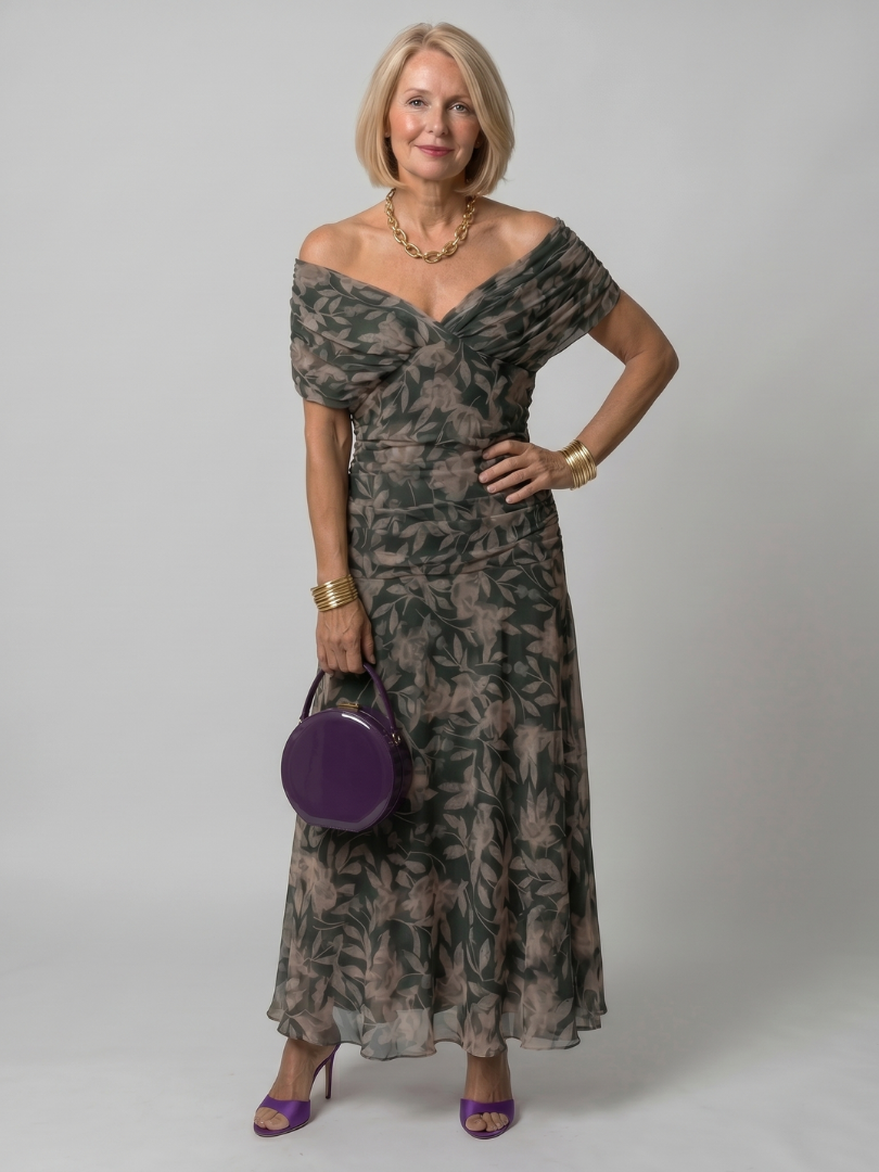 Caden Midi Dress | Off Shoulder, Lightweight Summer Style for Wedding Guests 4