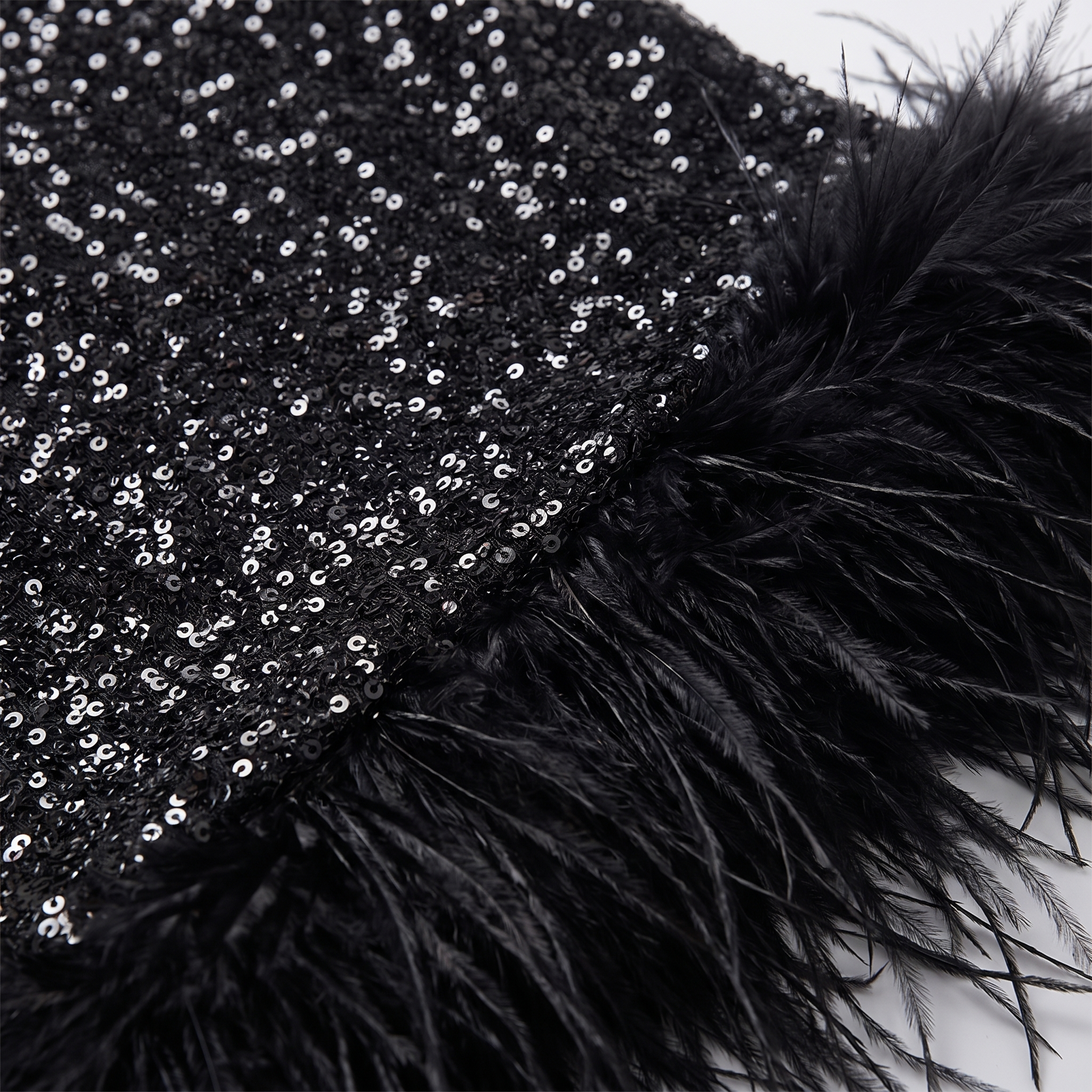 Coraline sequin midi dress with feather hem 6