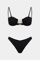 Chic Metallic Bikini Set | High-Waisted Design, Soft Chiffon Material 2