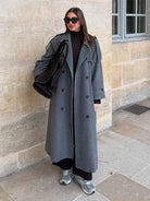 Cleo Black Trench Coat Women | Tailored Fit, Warm Blend Fabric 3