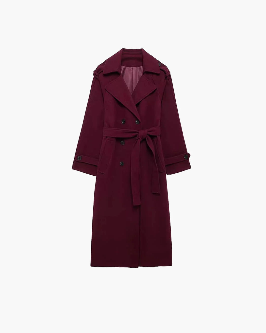 Cleo Black Trench Coat Women | Tailored Fit, Warm Blend Fabric 4