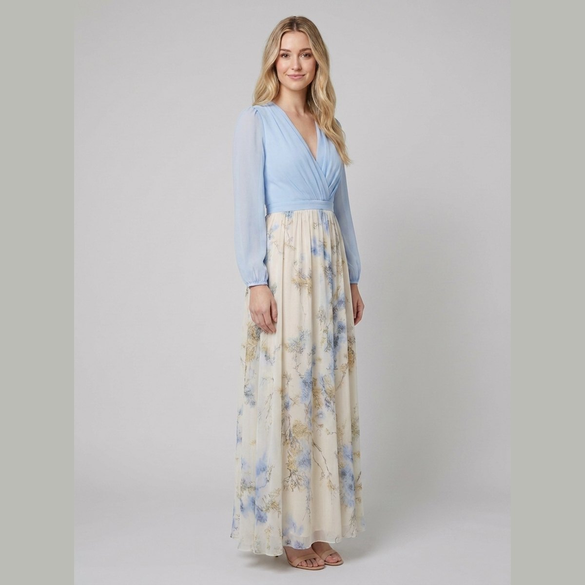 Cleo Maxi Dress | Floral Print, Elegant V-Neckline, Women's Summer Wedding Guest Dress 1