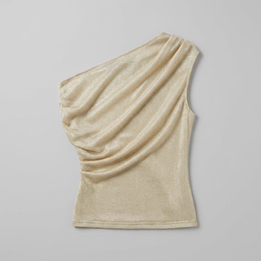 Cleo Metallic Knit Top | Off-Shoulder, Fitted Evening Going Out Top 4