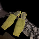 Cleo Mules for Women | Croc-Embossed Leather, Cushioned Low Heel 4