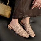 Cleo Mules for Women | Croc-Embossed Leather, Cushioned Low Heel 7