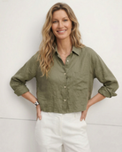Cleo Women's Shirt | 100% Pure Linen, Oversized Fit 1