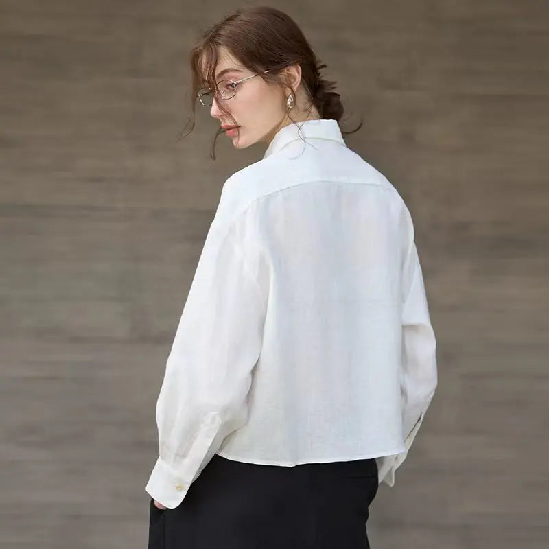 Cleo Women's Shirt | 100% Pure Linen, Oversized Fit 8