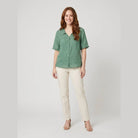 Cleo Womens Blouse | Cotton-Linen Blend, Elegant Summer Design 0