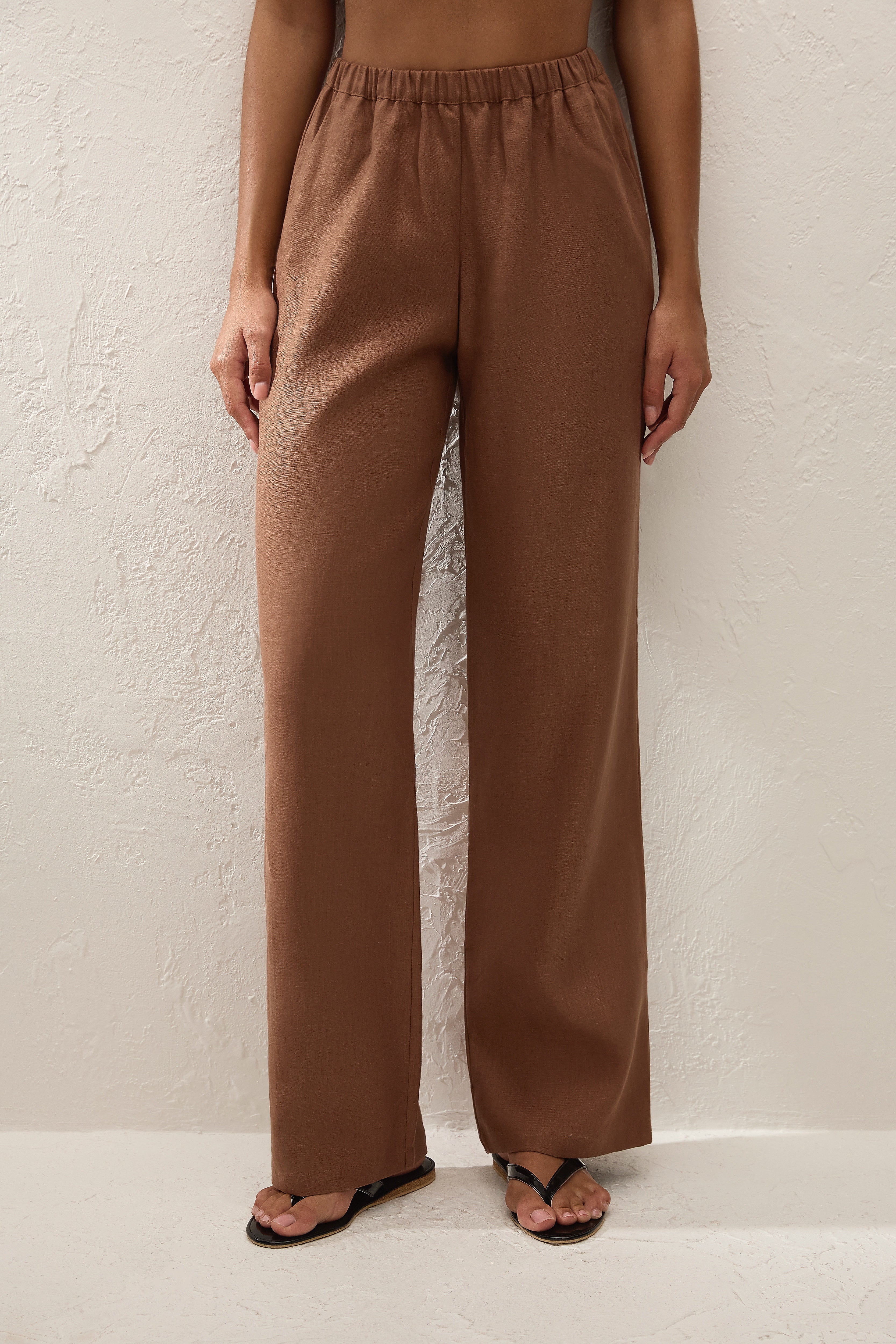 Cleo Womens Pants | Slim Fit, Full-Length, Cacao Colour 2