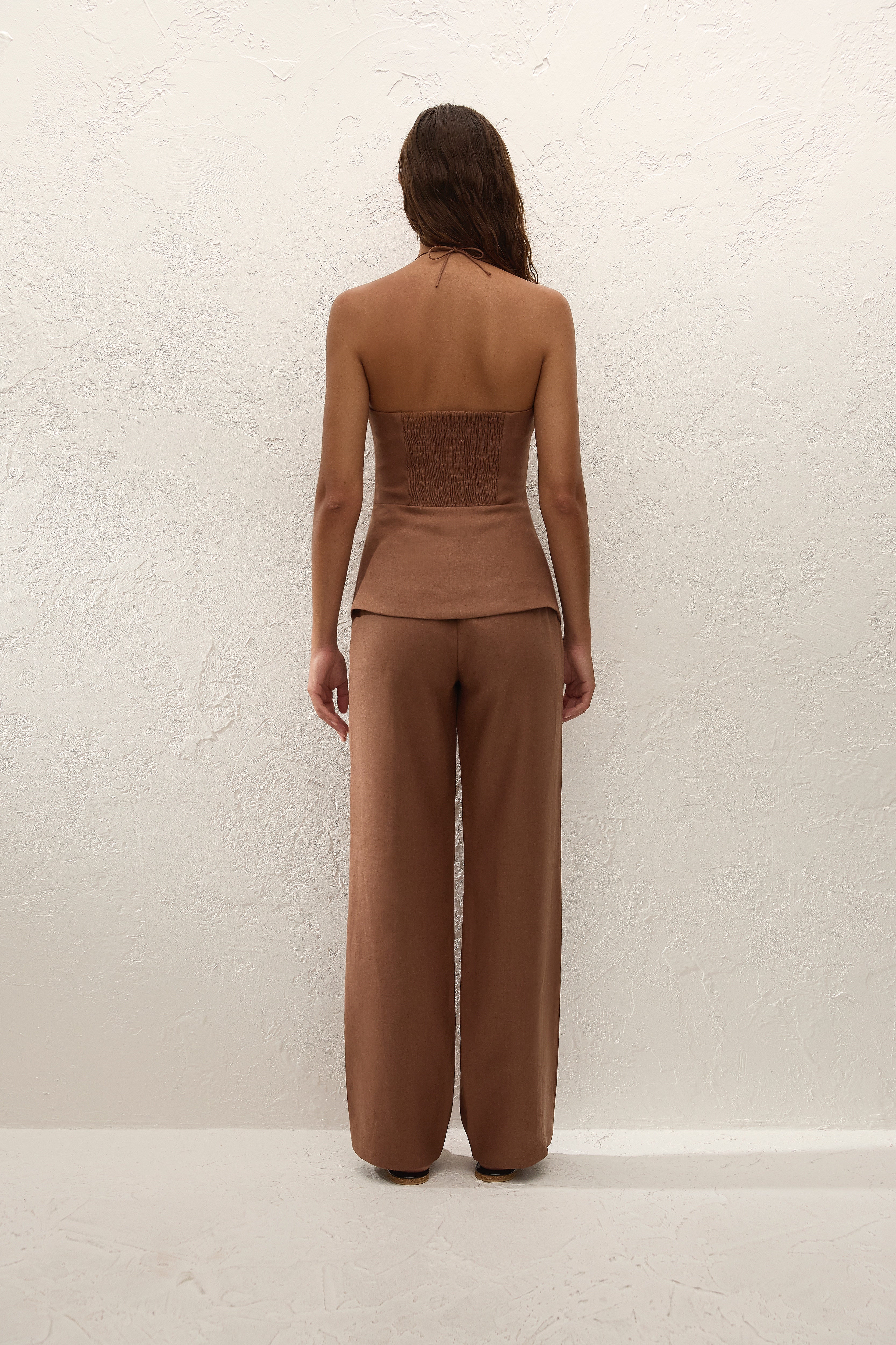 Cleo Womens Pants | Slim Fit, Full-Length, Cacao Colour 4