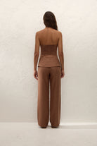 Cleo Womens Pants | Slim Fit, Full-Length, Cacao Colour 4