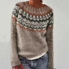 Cleo Wool-Blend Sweater | Retro Floral Pattern, Relaxed Fit 0