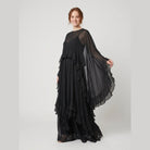 Cora Chiffon Maxi Dress | Sheer Layered, Long Sleeves for Women 1
