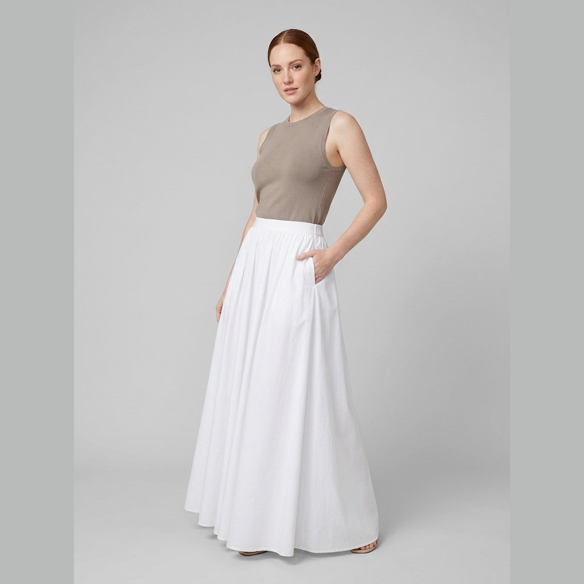 Cora Maxi Skirt | 100% Cotton, High Waist, Long Length 1