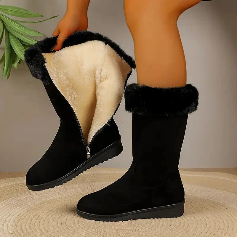 Cora Winter Boots Women | Wool-Blend Lined, Lightweight, Black or Beige 0