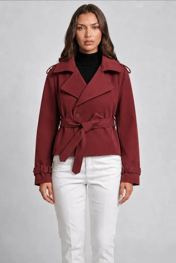 Cropped Belted Trench Jacket 9