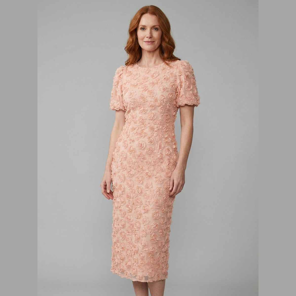 Dara Midi Dress | Lightweight Floral, Puff Sleeves - Ideal for Wedding Guests and Summer Events 0