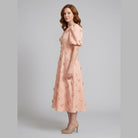 Dara Midi Dress | Lightweight Floral, Puff Sleeves - Ideal for Wedding Guests and Summer Events 2