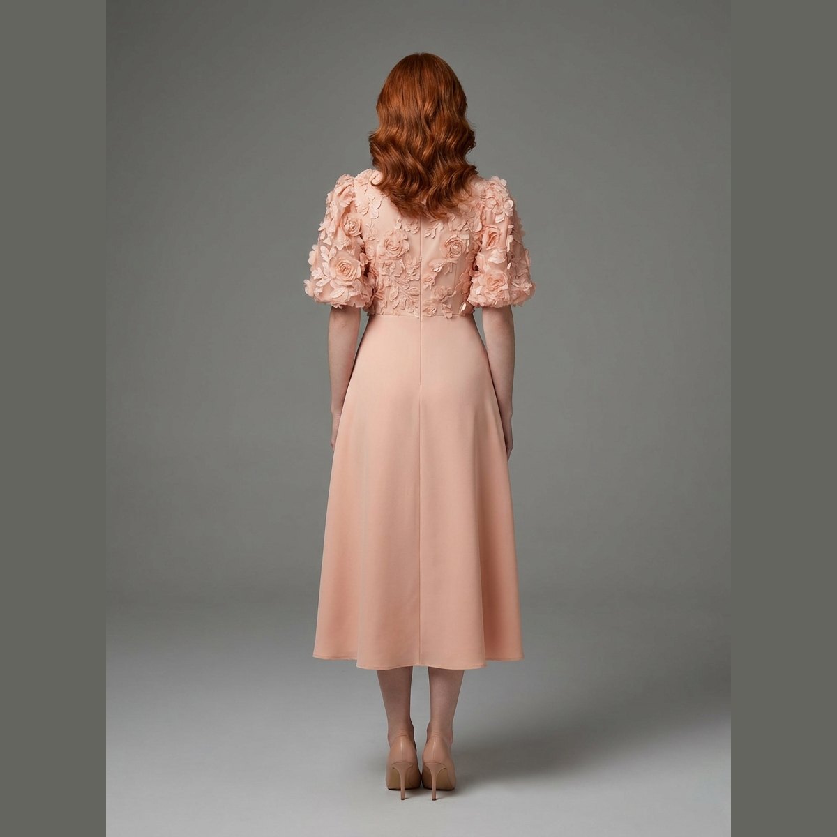 Dara Midi Dress | Lightweight Floral, Puff Sleeves - Ideal for Wedding Guests and Summer Events 3