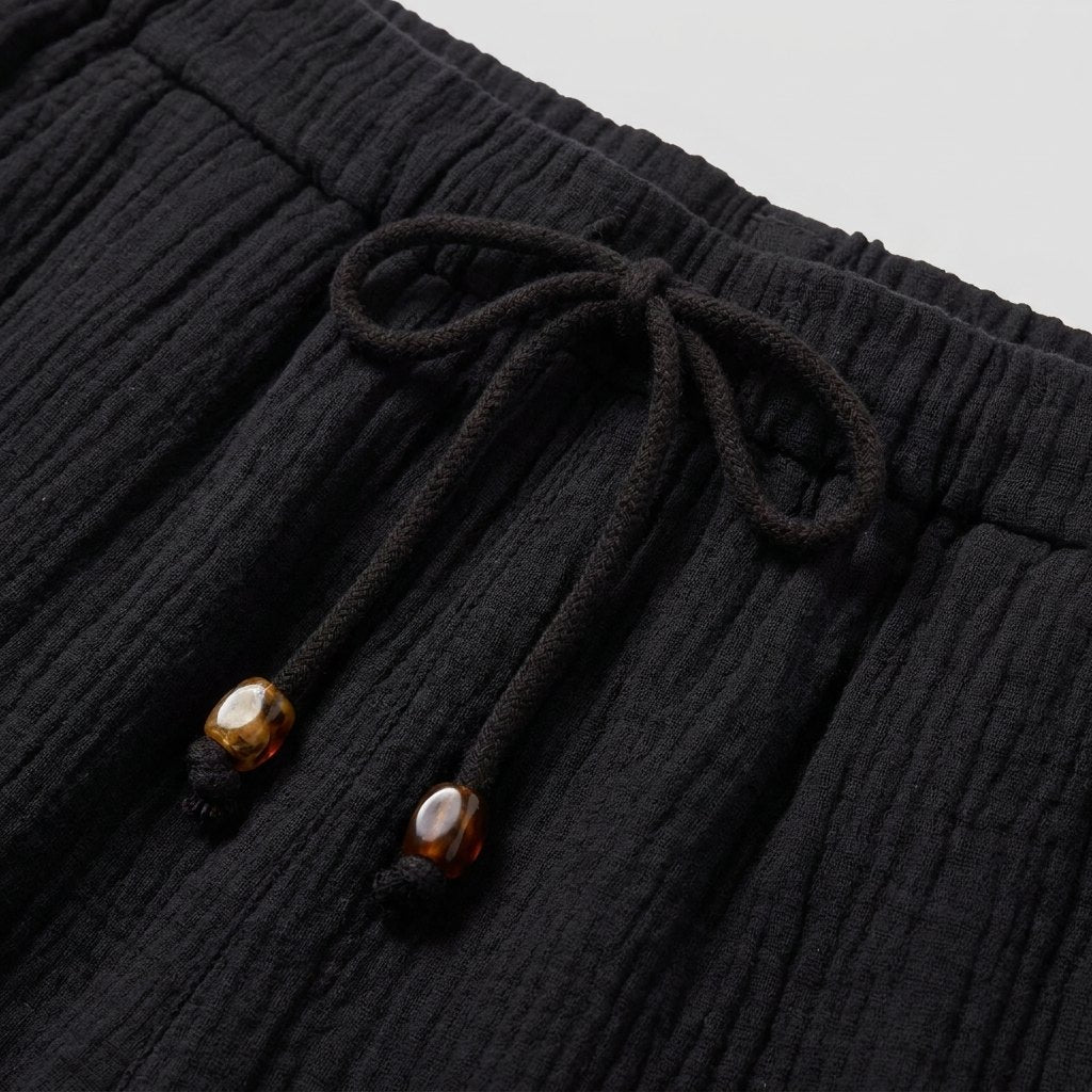 Dara Tapered Trousers Womens | Double Gauze Cotton, Elastic Waistband 5