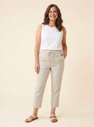 Dazzle Linen Pants | Relaxed Fit, White Linen Trousers for Women 0