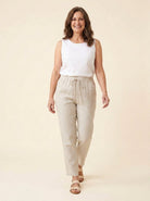 Dazzle Linen Pants | Relaxed Fit, White Linen Trousers for Women 2
