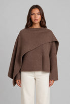 Draped Wool Scarf Coat 0