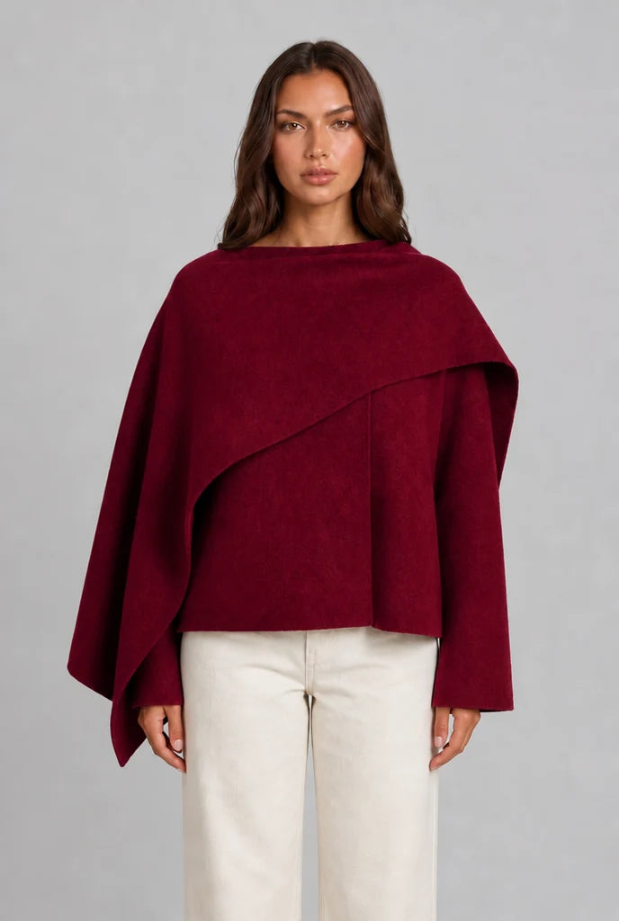 Draped Wool Scarf Coat 6