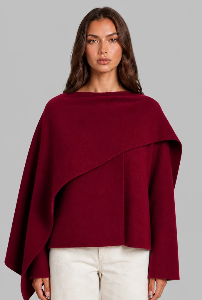 Draped Wool Scarf Coat 7