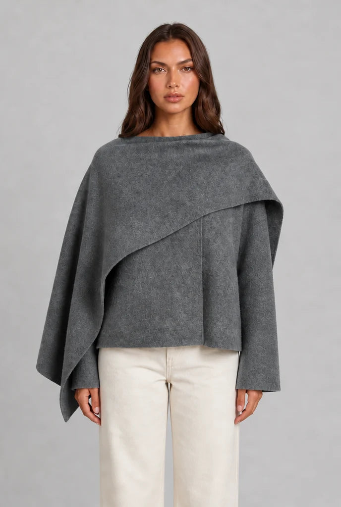 Draped Wool Scarf Coat 9