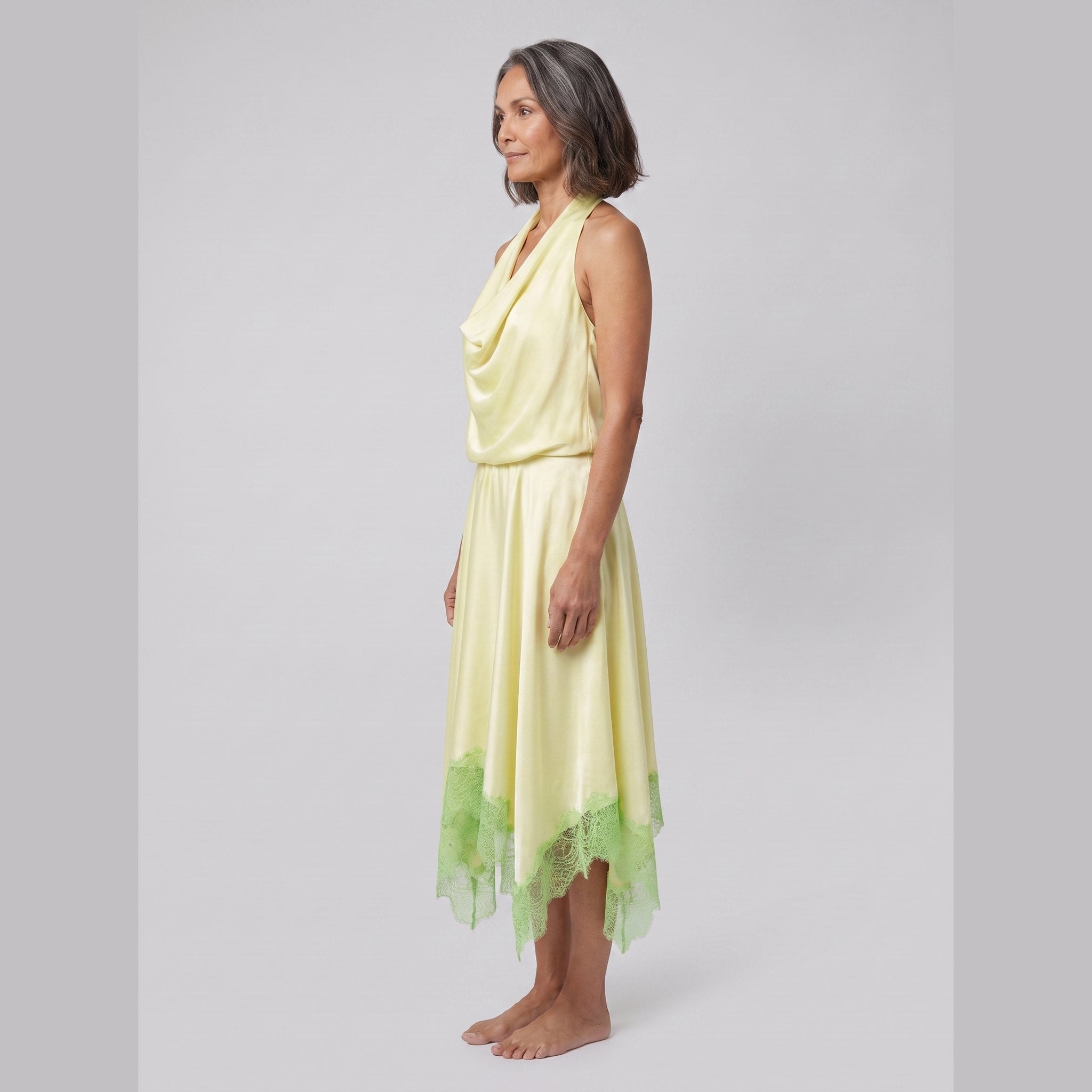 Elira Women's Dress | Backless Halter, 100% Silk Formal Evening Gown 2