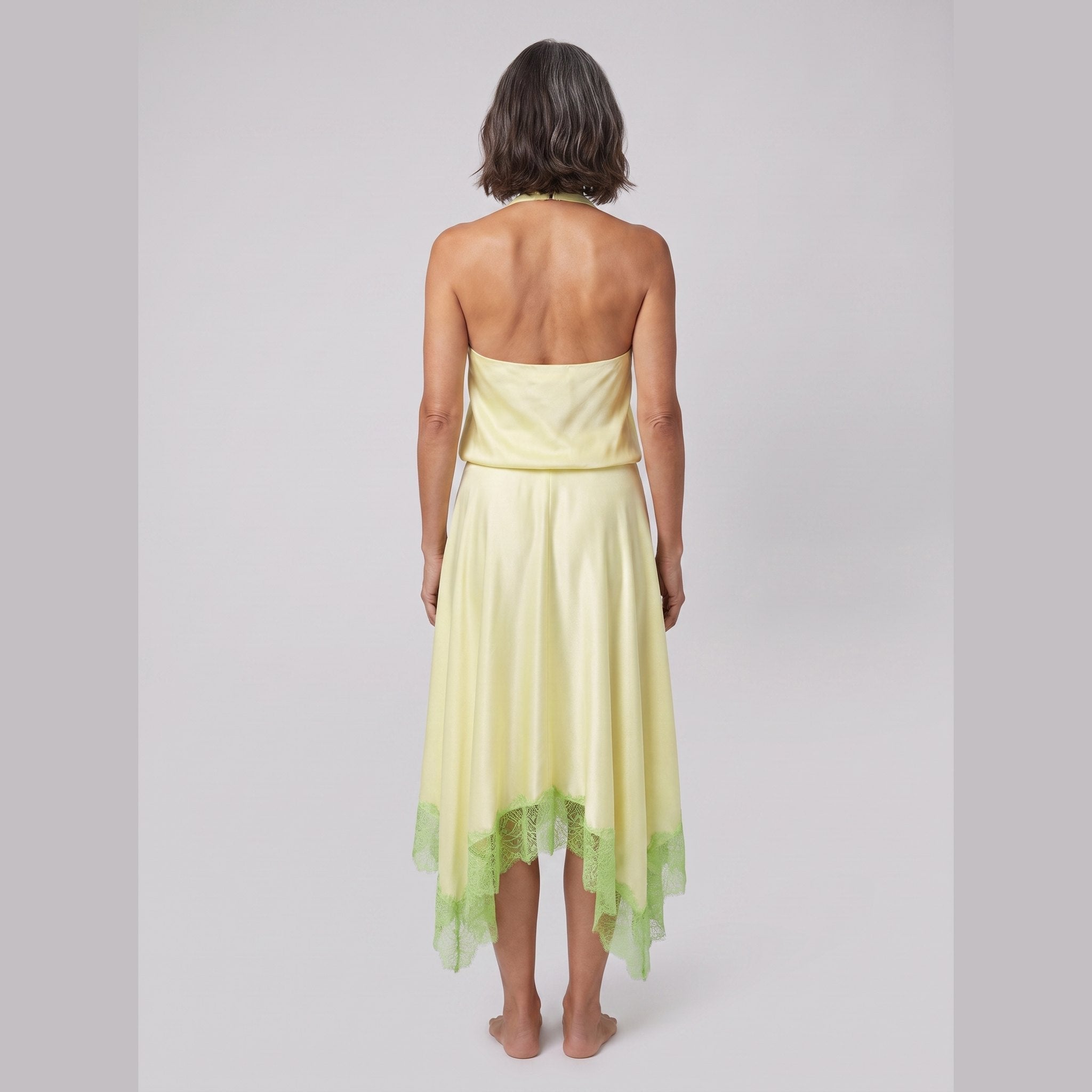 Elira Women's Dress | Backless Halter, 100% Silk Formal Evening Gown 3