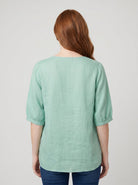 Eloria Womens Blouse | Lightweight Cotton-Linen, Embroidered Floral Design 4